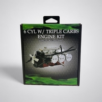 1:24 LC/LJ 6 Cylinder Engine with Triple Carbs Plastic Kit Accessory by DDA Collectibles