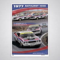 1977 Hardie-Ferodo Bathurst 1000 Moffat Ford Dealers 1-2 Finish Limited Edition Print