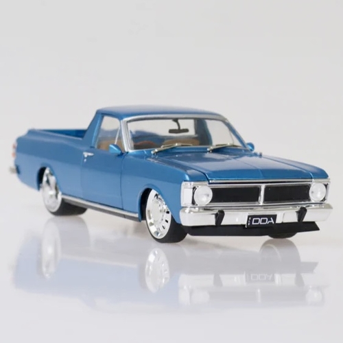 1:24 Blue Ford XY Falcon Ute Model Car with a Supercharged Barra Engine by DDA Collectibles