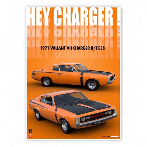 1971 Valiant VH Charger R/T E38 Limited Edition Print by Peter Hughes