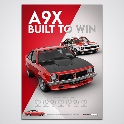 Peter Hughes Motorsport,Flamenco Red Holden LX Torana A9X Limited Edition Print by Peter Hughes