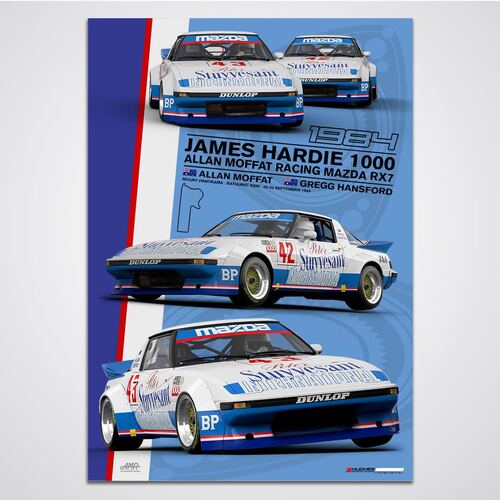 Peter Hughes Motorsport,Allan Moffat Racing Mazda RX7 1984 James Hardie 1000 Limited Edition Print