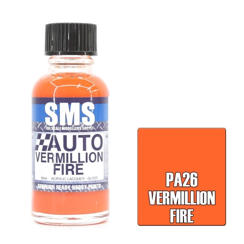 Auto Colour VERMILLION FIRE 30ml by SMS Paints