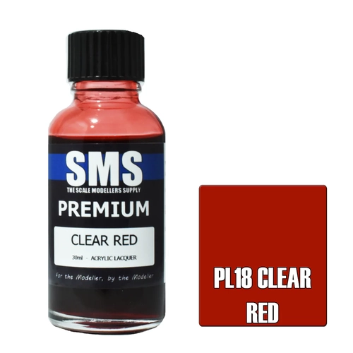 Premium CLEAR RED 30ml by SMS Paints